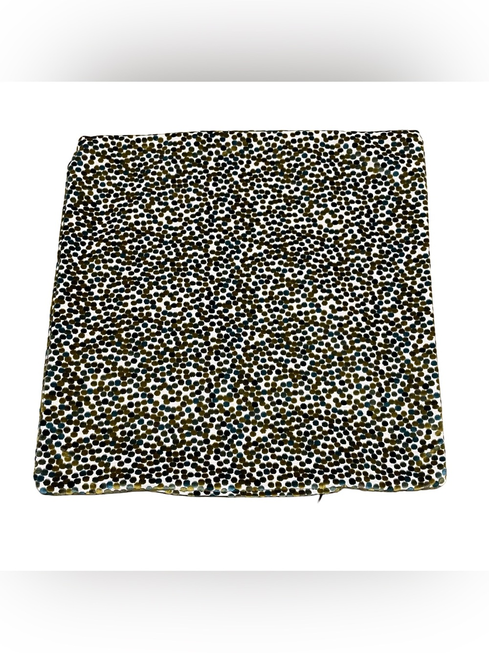 Decorative Throw Pillow Cover in Olive Green and Blue Dot Print